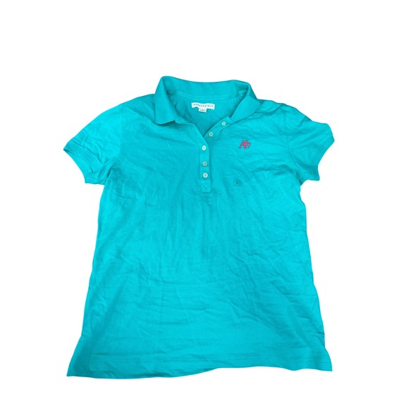 Aeropostale Tops - Aeropostale Polo Shirt Size Large Turquoise Pink A87 Short Sleeve Top